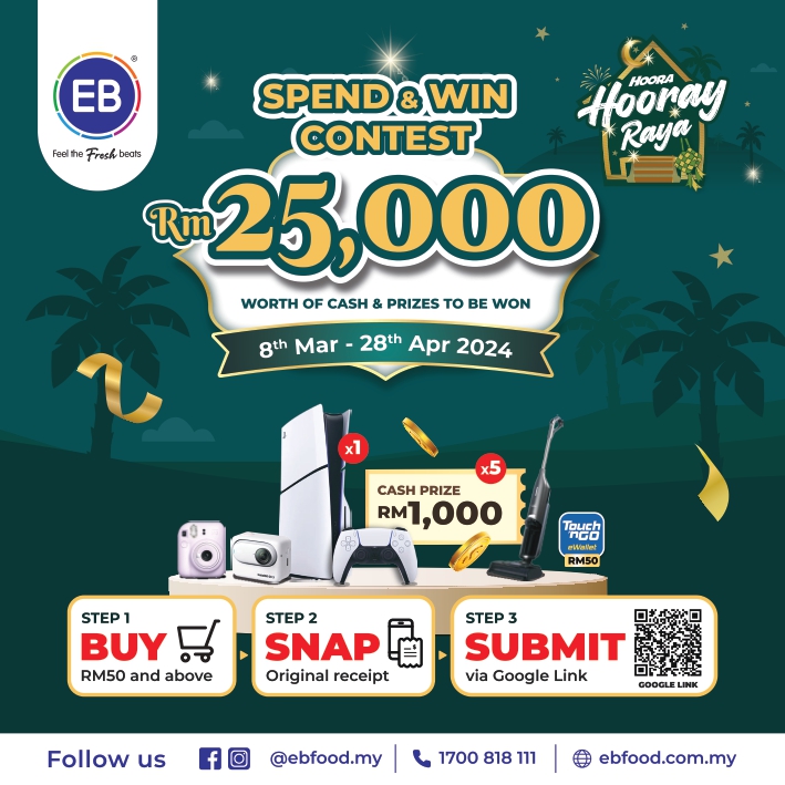 “HOORA HOORAY RAYA” EB FROZEN FOOD TAWAR HADIAH BERNILAI SEHINGGA&nbsp;RM25,000